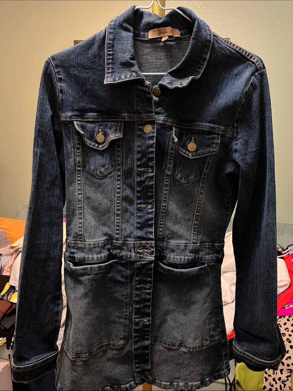 Arden B Dark Blue Denim Jacket Womens Sz Med